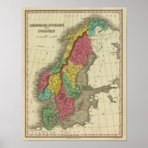 Poster Dinamarca, suecia, e Noruega