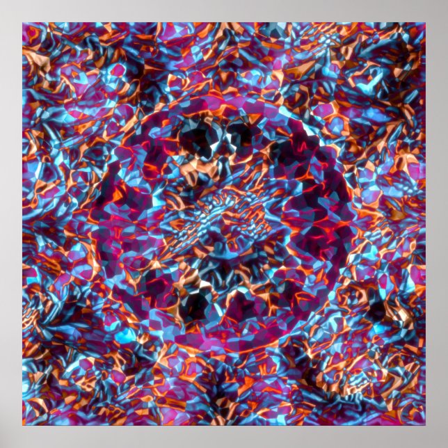 Poster Dinâmico Abstrato Cósmico Texturizado Multicolorid (Frente)