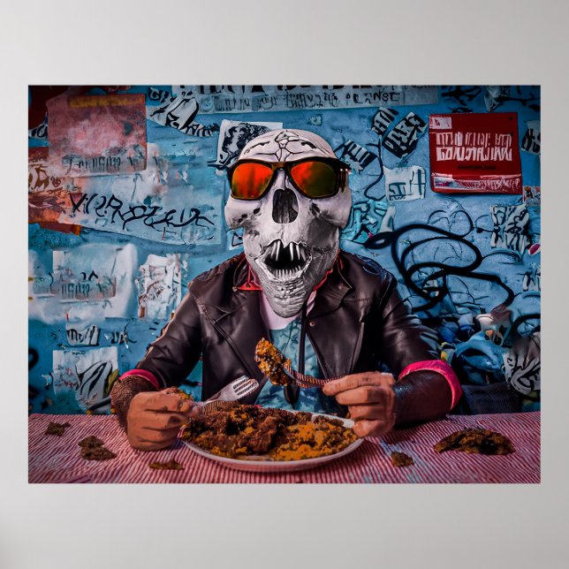 Poster Dine com a arte digital do Morto (AI) (Frente)