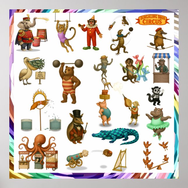 Poster Dingaling Bros Circus acts (Frente)