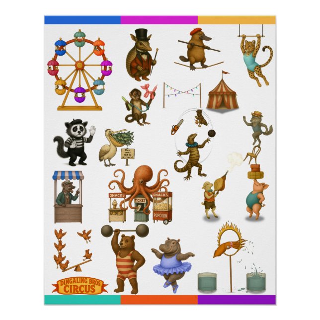 Pôster Dingaling Bros Circus acts (Frente)