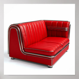 Poster Dinheiro Retro Clássico Booth - Vinil Vermelho e C