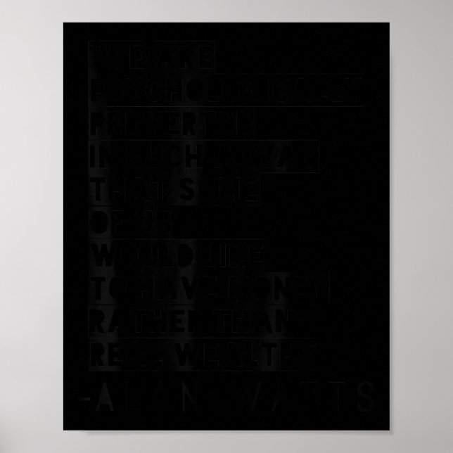 Poster Dinheiro Sobre A Riqueza Alan Watts Cote (Frente)