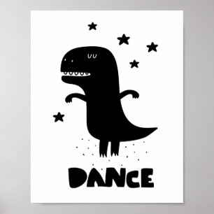 Poster Dino dançando