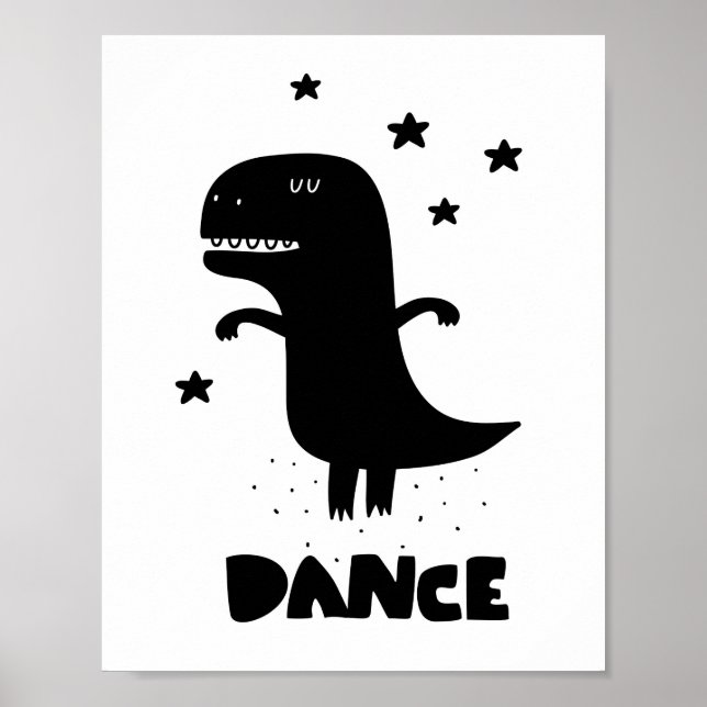 Poster Dino dançando (Frente)