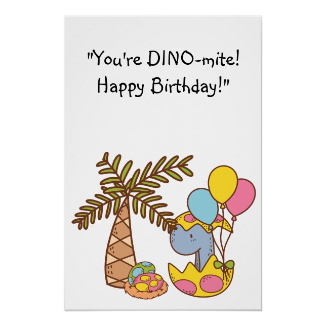 Pôster DINO-mite Aniversário (Frente)