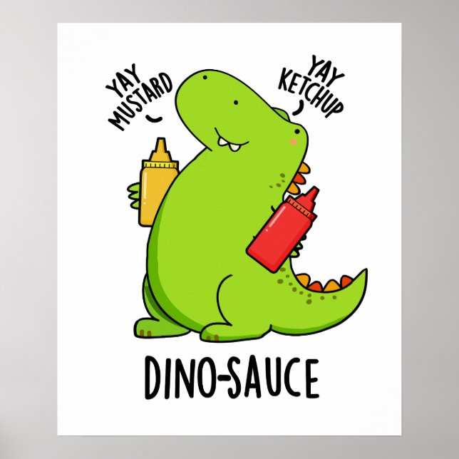 Poster Dino-Molho Piada Engraçada de Dinossauro  (Frente)