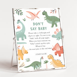 Poster Dino Não Diz Bebê Sinal