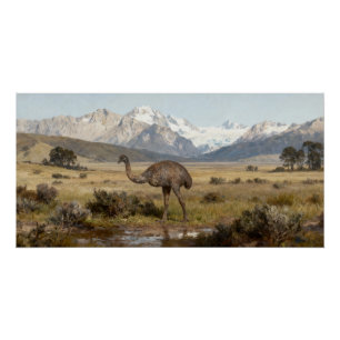 Pôster Dinornis robustus – Moa Gigante da Ilha do Sul