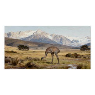 Pôster Dinornis robustus – Moa Gigante da Ilha do Sul