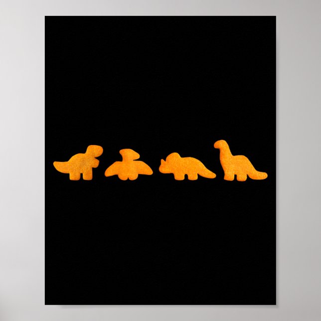 Poster Dinos Chicken Nuggets Pattern _ Funny Realistic Di (Frente)