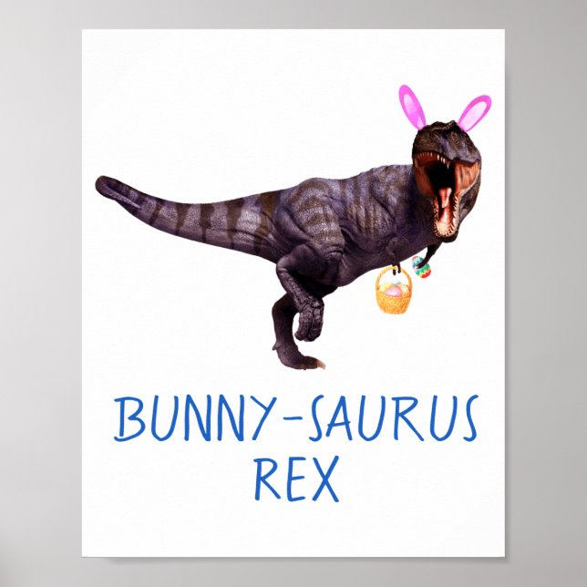 Poster Dinosaur Easter Bunny T Rex Tyrannosaurus Funny T  (Frente)