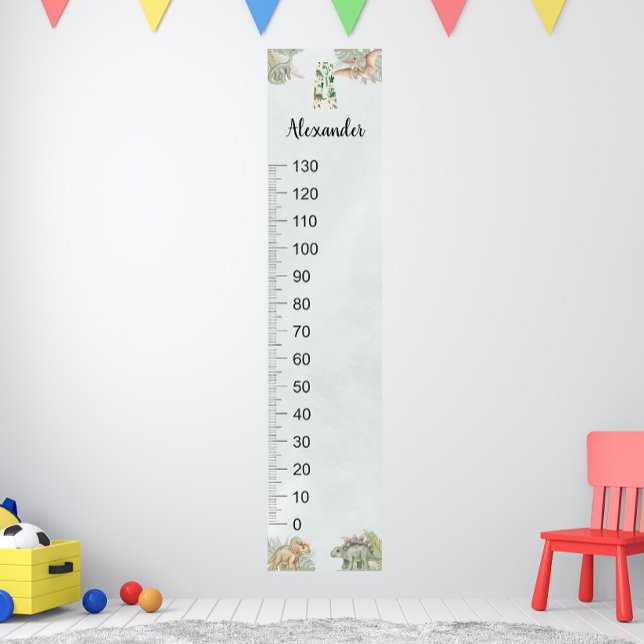 Poster Dinosaur Personalized Name Monogram A Growth Chart (Criador carregado)