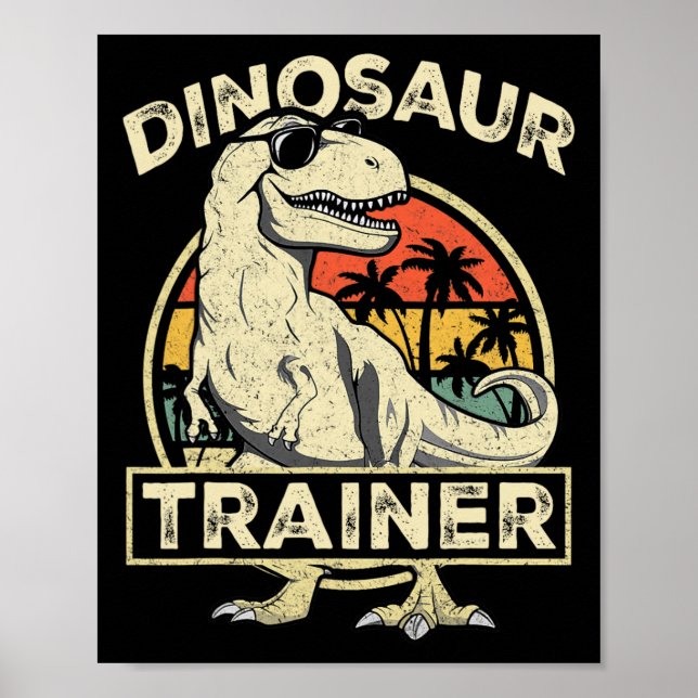 Poster Dinosaur Trainer Halloween Costume Retro Dino Outl (Frente)