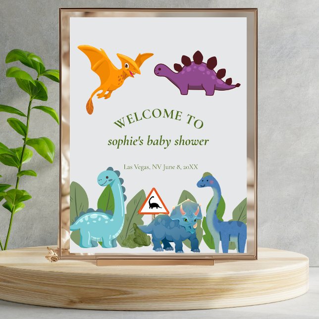 Poster Dinosaurs Crossing, Pterodactyl, Welcome Sign (Criador carregado)