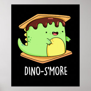 Poster Dinosmore Engraçado Dinossauro Pun Dark BG