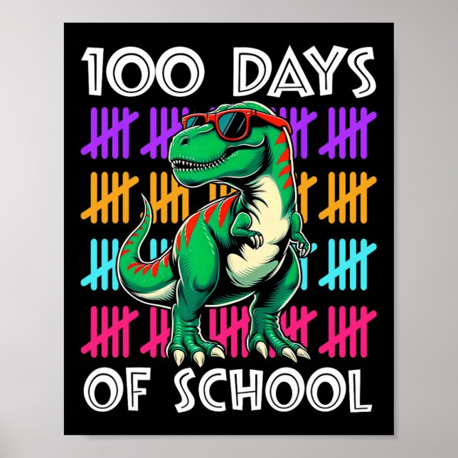 Poster Dinossauro 100 Dias De Estudantes De Professores K (Frente)