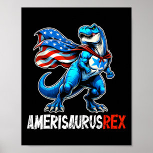 Poster Dinossauro 4 De Julho Amerisaurus T Rex Engraçado