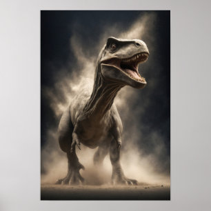 Poster Dinossauro Animal Selvagem Arte Retrato Dramática