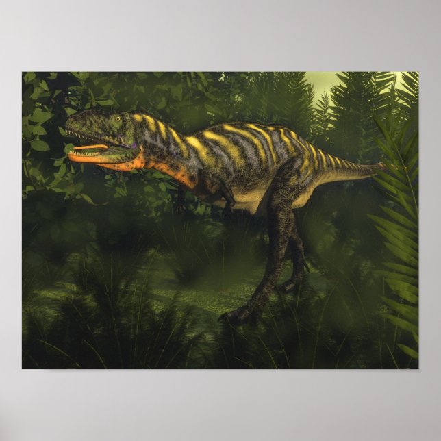Pôster dinossauro Aucasaurus - renderização 3D (Frente)