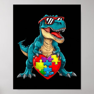 Poster Dinossauro Autismo Quebra-cabeça de Consciencializ