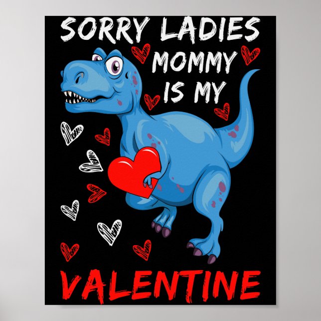 Poster Dinossauro Azul Desculpe Senhoras Mamãe é meu Namo (Frente)