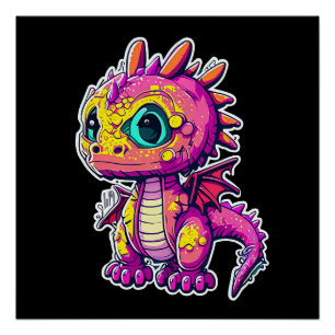 Pôster Dinossauro Bebê Adorável Alegria Jurássica
