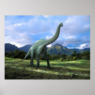 Poster ~ Dinossauro Brachiossauro Em Prado