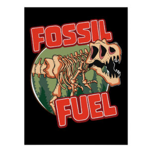 Pôster Dinossauro "Combustível Fóssil"