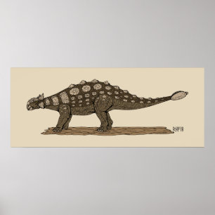 Poster Dinossauro Cretáceo Anquilossauro