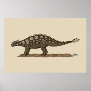 Poster Dinossauro Cretáceo Anquilossauro