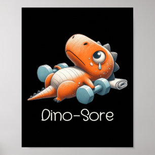 Poster Dinossauro de Academia de Ginástica Engraçado Leva