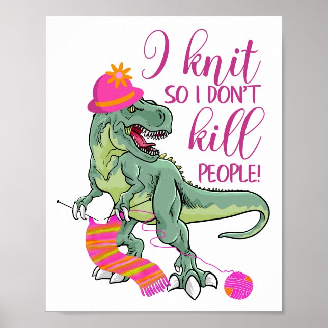 Poster Dinossauro de Citação Engraçado (Frente)