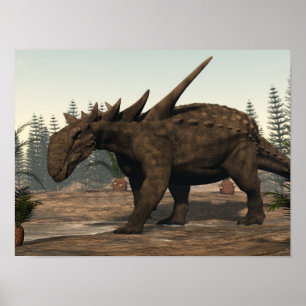Pôster Dinossauro de Sauropelta - 3D rendem
