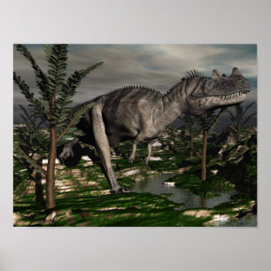Poster Dinossauro do Ceratosaurus - 3D rendem