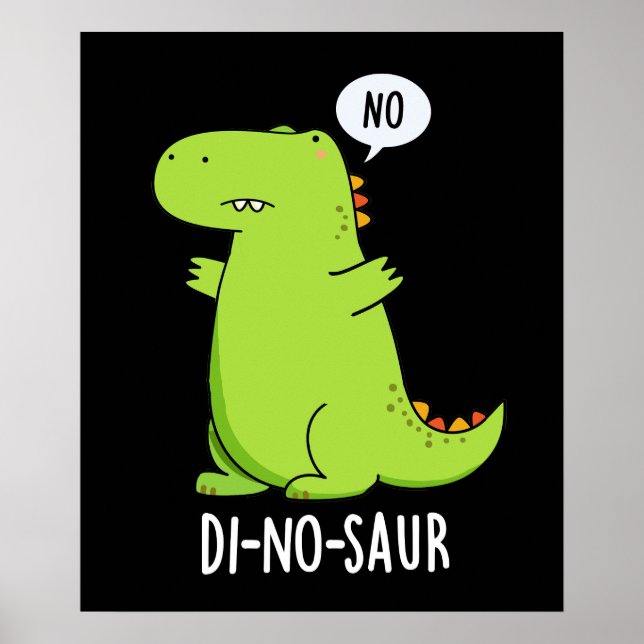 Poster Dinossauro Engraçado Di-no-saur Torre Escuro BG (Frente)