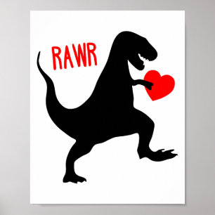 Poster Dinossauro Feliz Dia dos Namorados