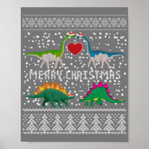 Poster Dinossauro Feliz Natal Doce Engraçado Presente Xma