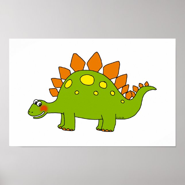 Poster Dinossauro fofo - estegossauro (Frente)