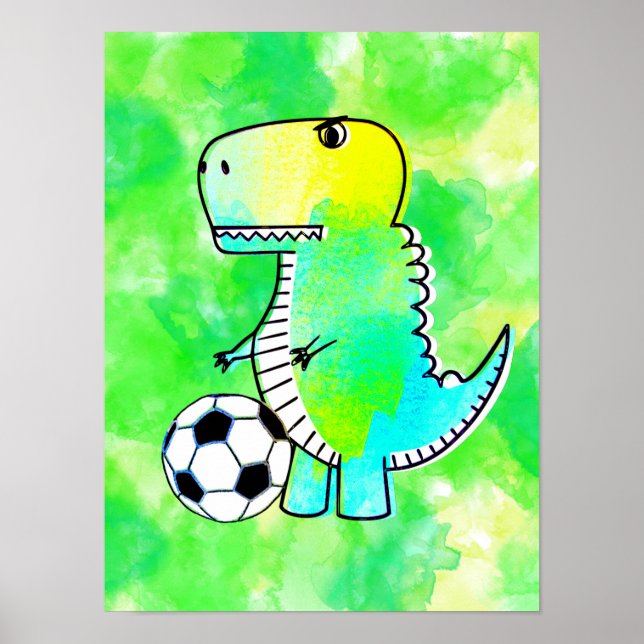 Poster Dinossauro Gelado Adora Coerência Do Futebol (Frente)