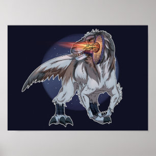 Poster Dinossauro Jogando Tênis