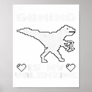 Poster Dinossauro Jogando Video Games Divertido Jogo Para
