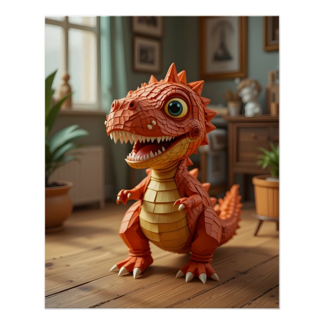 Pôster Dinossauro para Bebê Repleto (Frente)