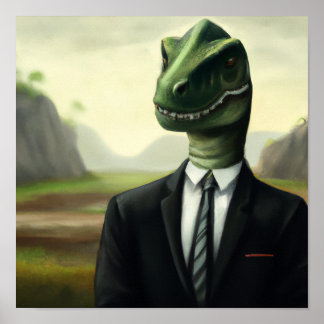 Poster Dinossauro Pré-Histórico Empresário, Diversão Gera