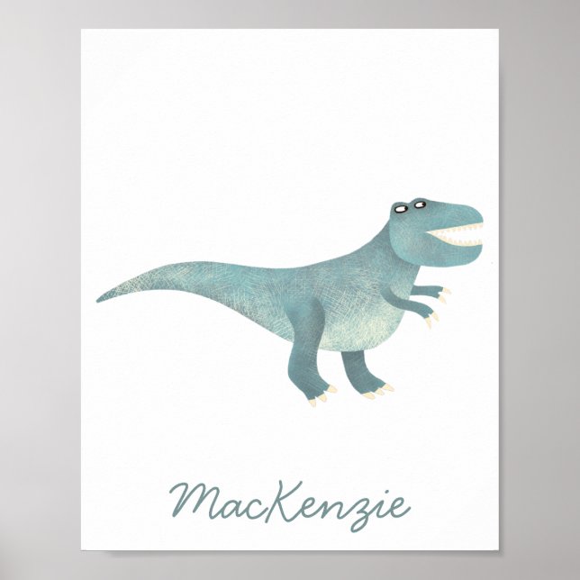 Poster Dinossauro Pré-Histórico T-Rex Cute Personalizado (Frente)