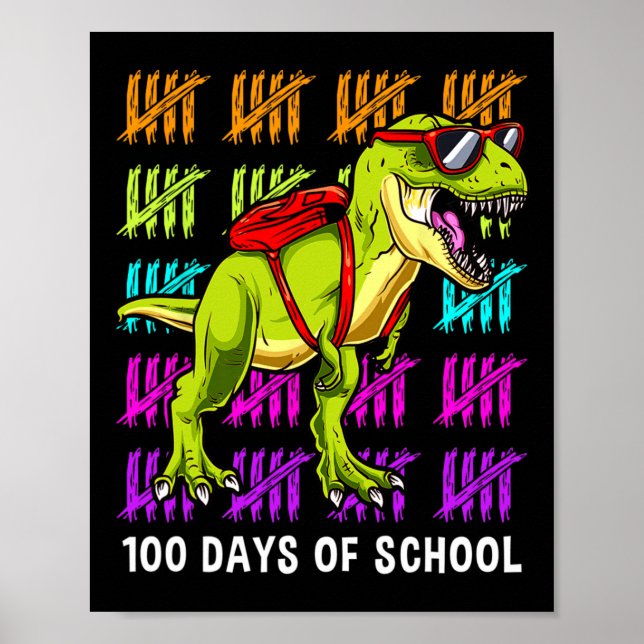Poster Dinossauro T Rex 100 Dias de Dinossauro Escolar T  (Frente)