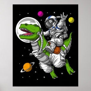 Poster Dinossauro T-Rex do Astronauta Espacial