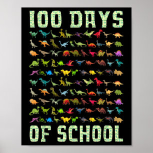 Poster Dinossauro T Rex Feliz 100º Dia De Ofertas Escolar