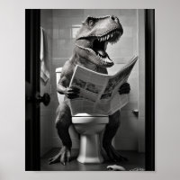 Dinossauro T-Rex na Arte do Banheiro