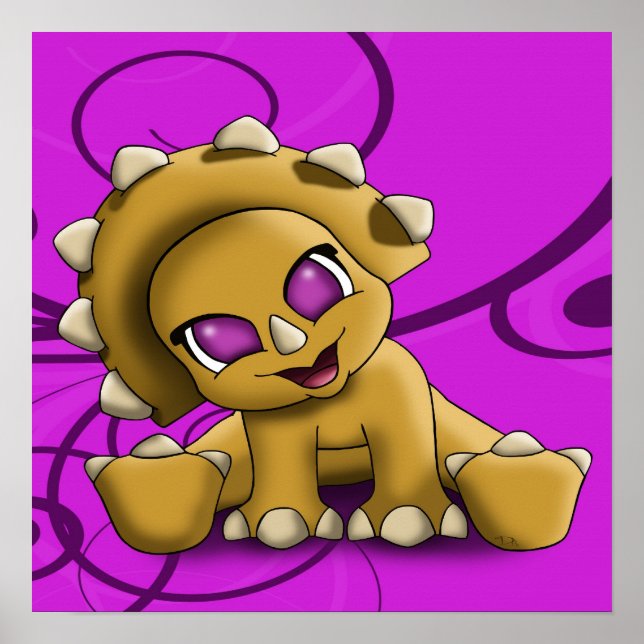 Poster Dinossauro Triceratops (Frente)